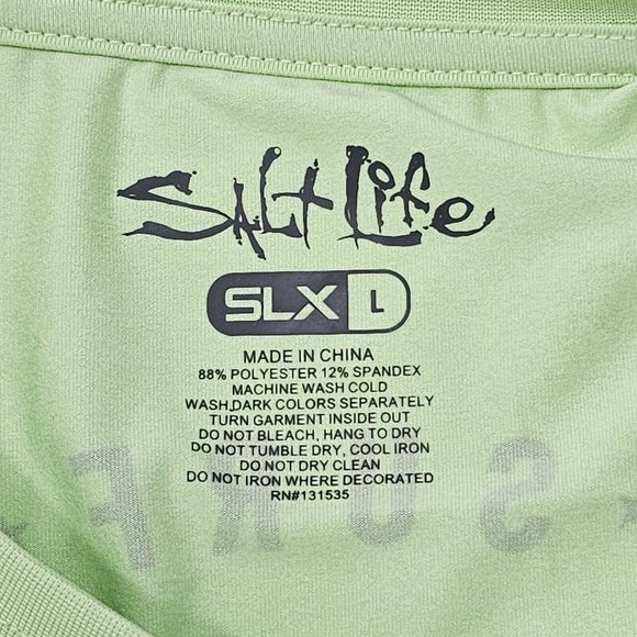 Salt Life Watermans Trifecta Performance T Shirt Mens Size Large Pistachio Green - Picture 8 of 14